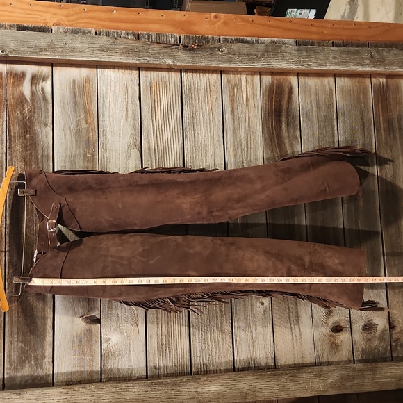 Brown Suede Fringe Chaps - Picture 6 of 11